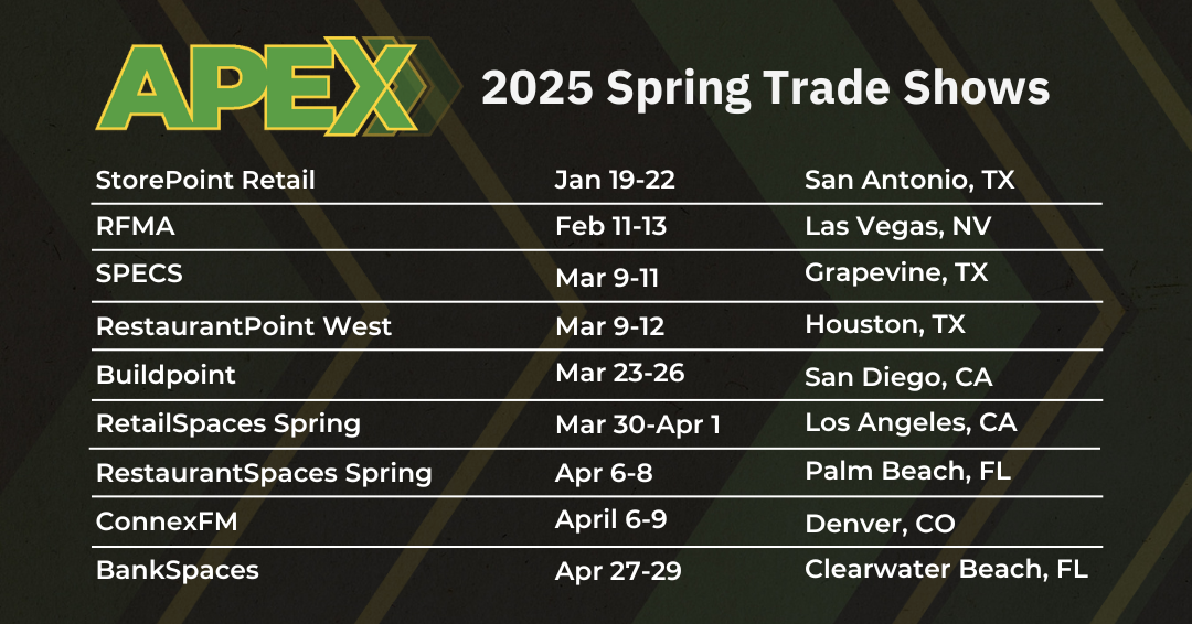 Apex’s Spring 2025 Trade Show Schedule