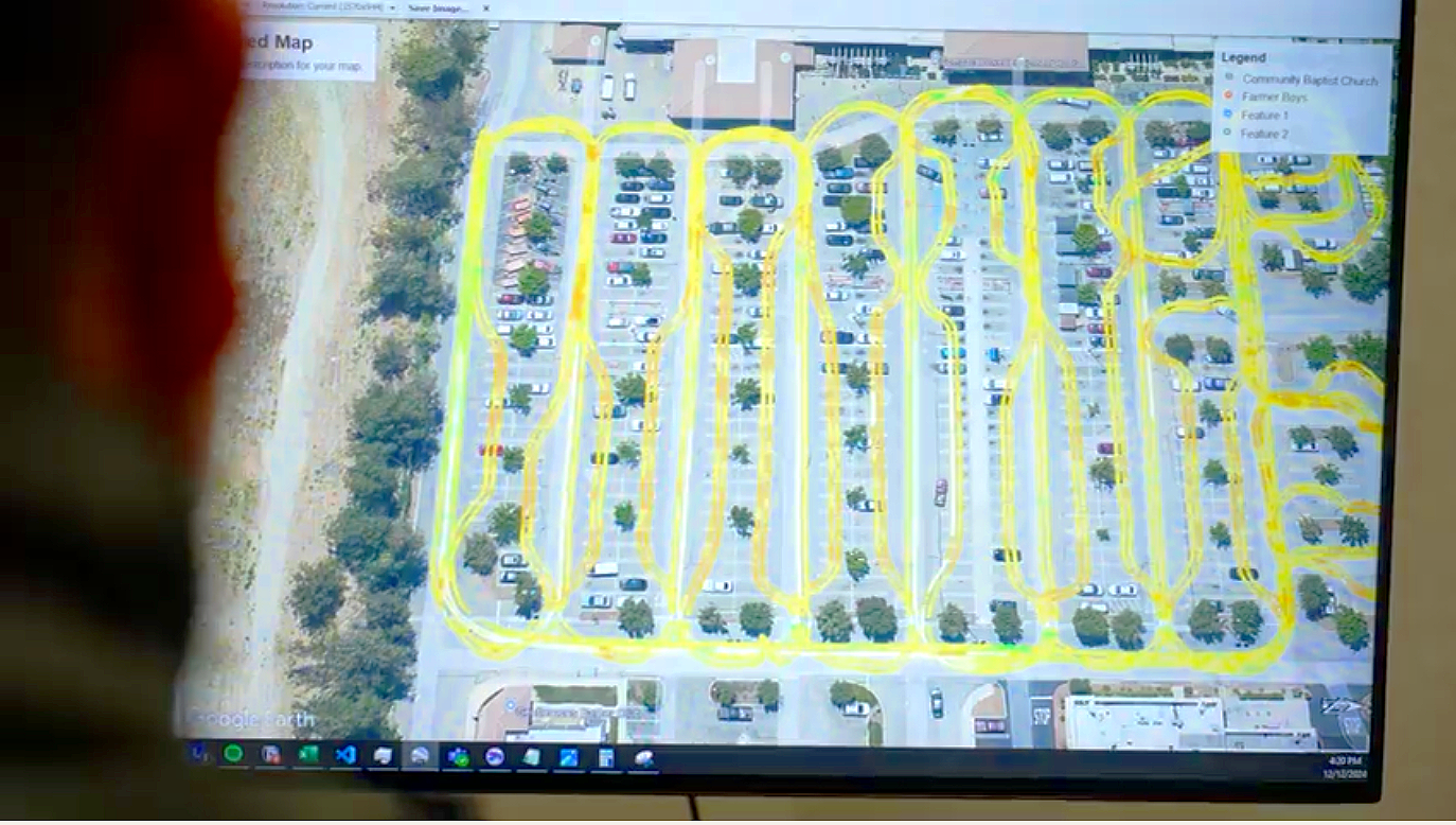 Apex’s team is assessing the parking lot survey for the Facility Condition Assessment.